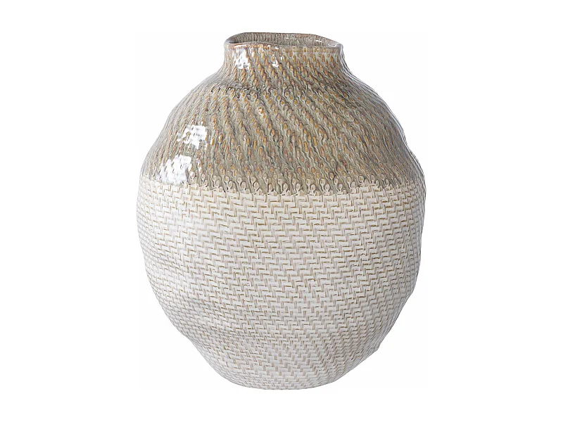 Lagos Vase weiß, grün.