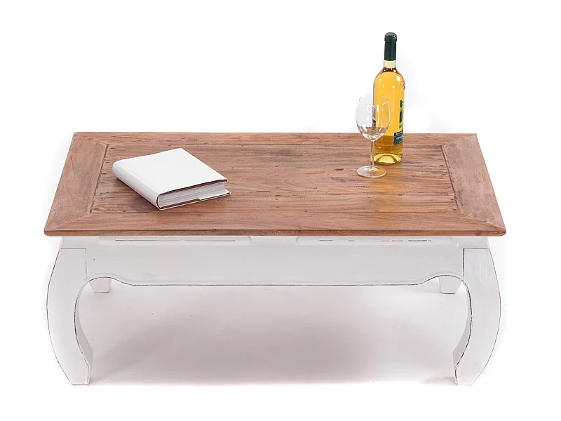 OPIUMTISCH EAST 100 Mahagoni Recyclingholz massiv 06 weiß-landhaus