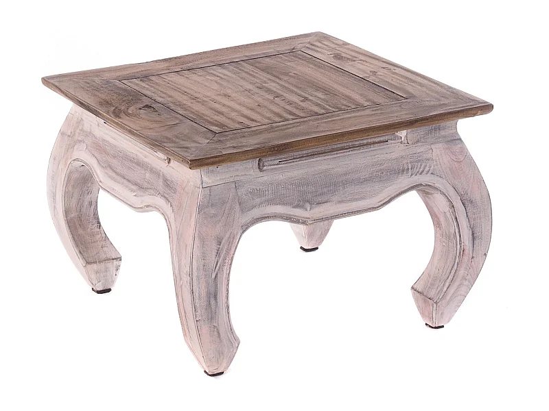 TABLE À OPIUM MAHA 50 Bois massif en acajou 05 weiß-natur