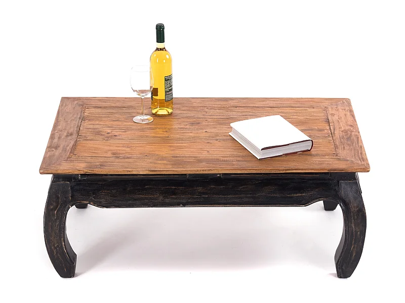 TABLE À OPIUM EST 100 Bois de recyclage massif en acajou 04 schwarz-natur