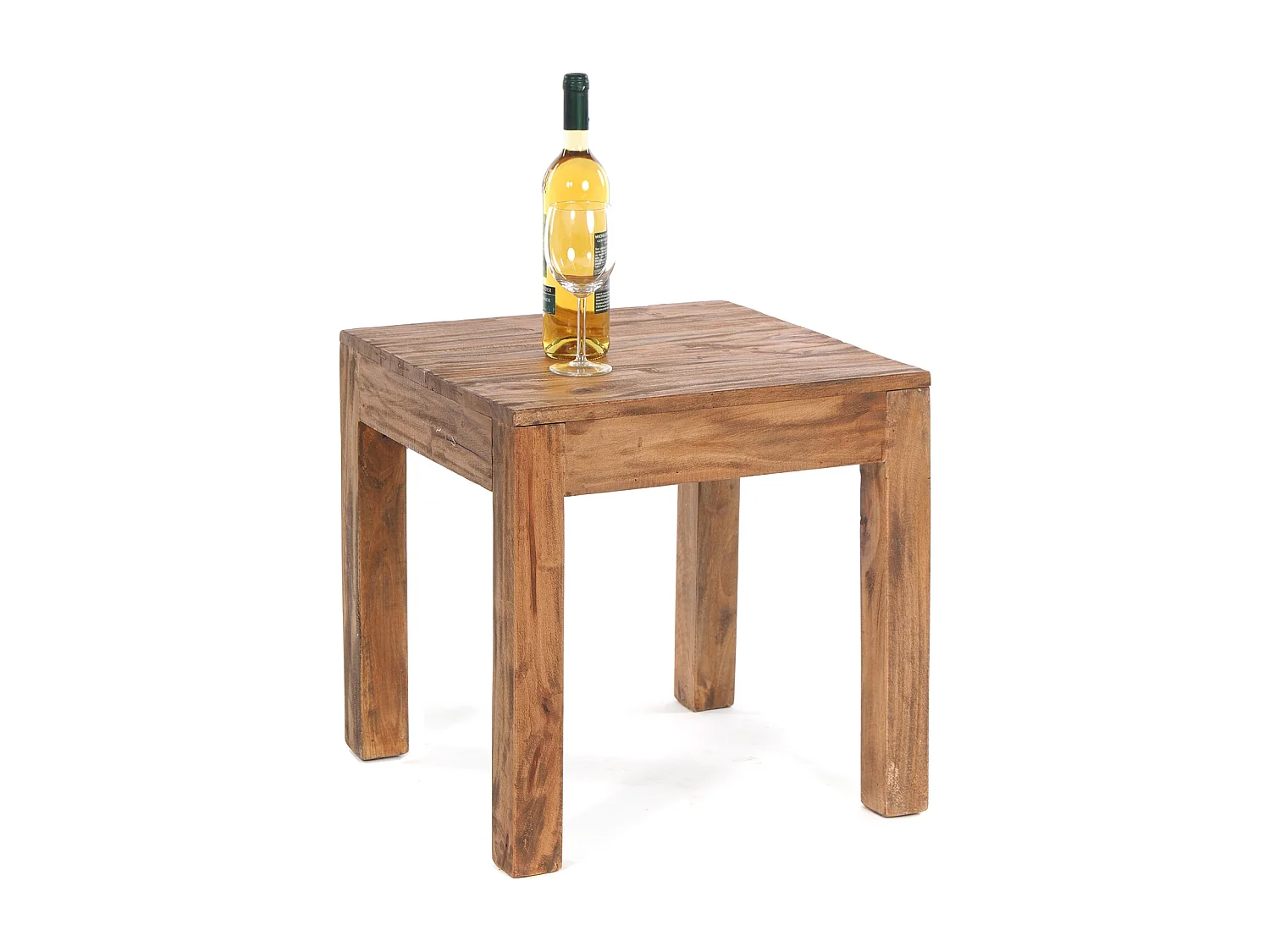 TABLE BASSE CARRE 50 Bois de recyclage massif couleurs naturelles