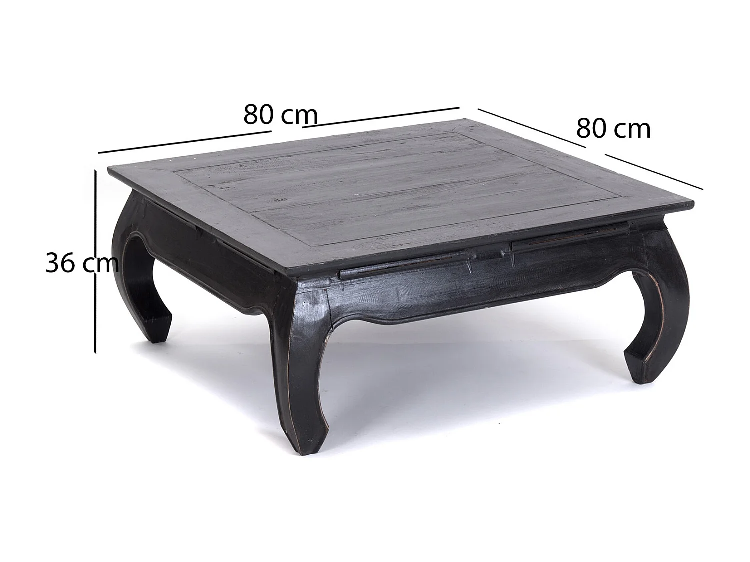 TABLE À OPIUM EST 80 Bois massif en acajou 09 voodoo - schwarz