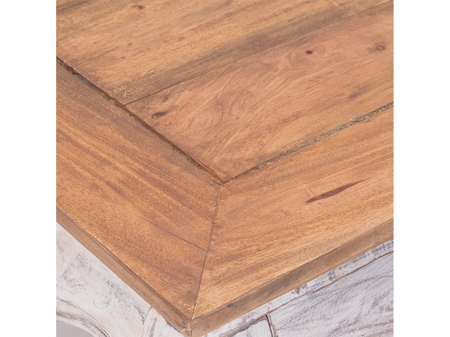 OPIUMTISCH EAST 80 Mahagoni Massivholz 05 weiß-natur