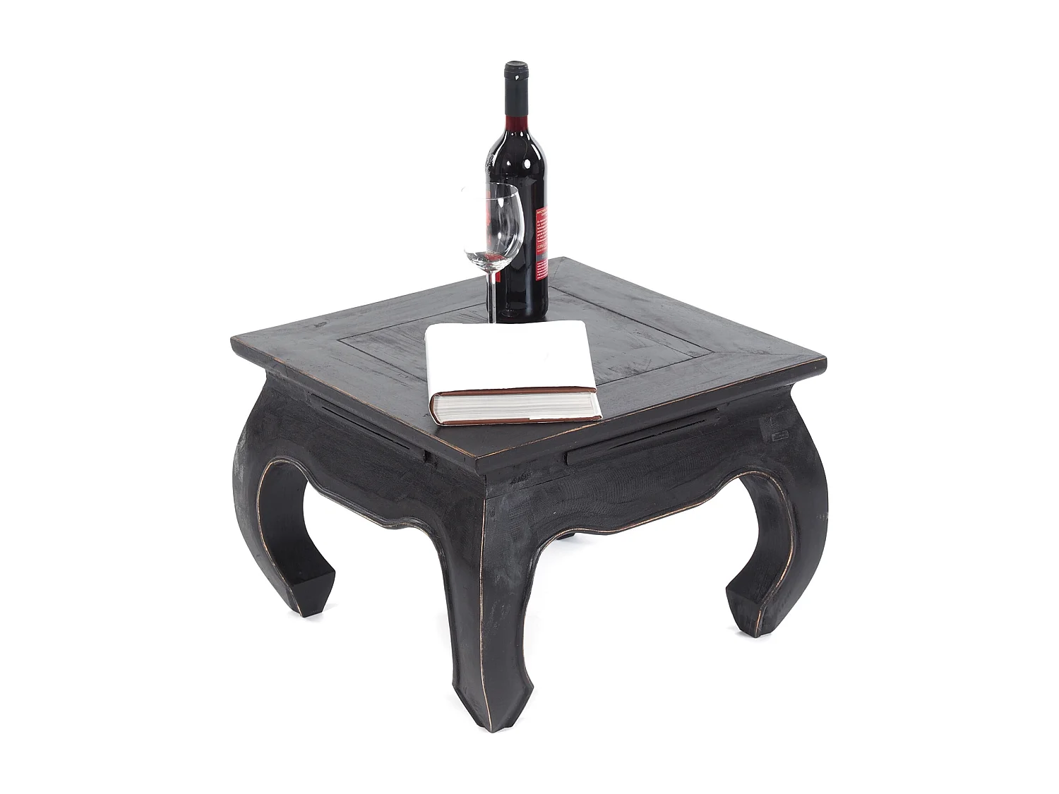 TABLE À OPIUM MAHA 50 Bois massif en acajou 09 voodoo - schwarz