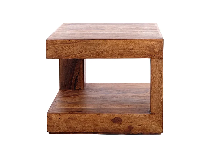 TABLE BASSE TERRE Bois de sheesham massif couleurs naturelles