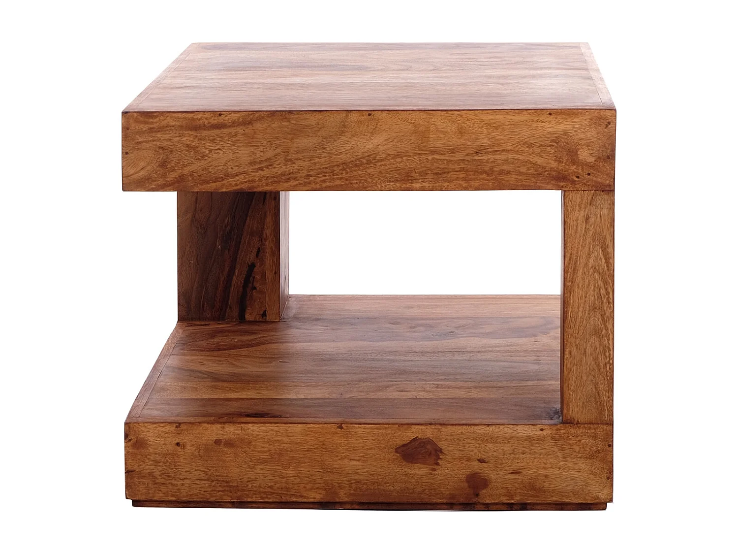 TABLE BASSE TERRE Bois de sheesham massif couleurs naturelles