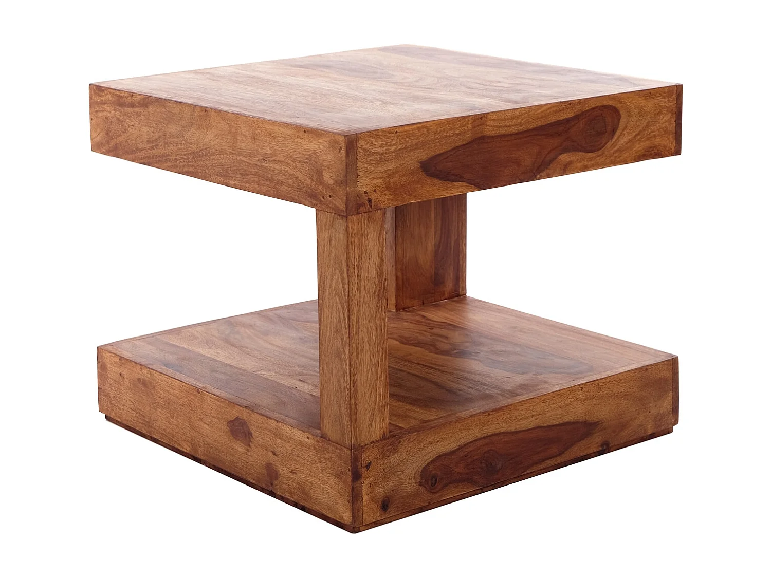 TABLE BASSE TERRE Bois de sheesham massif couleurs naturelles