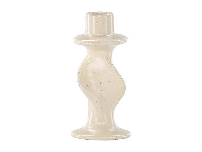 Bougeoir Design en Céramique "Glory" 12cm Beige & Noir