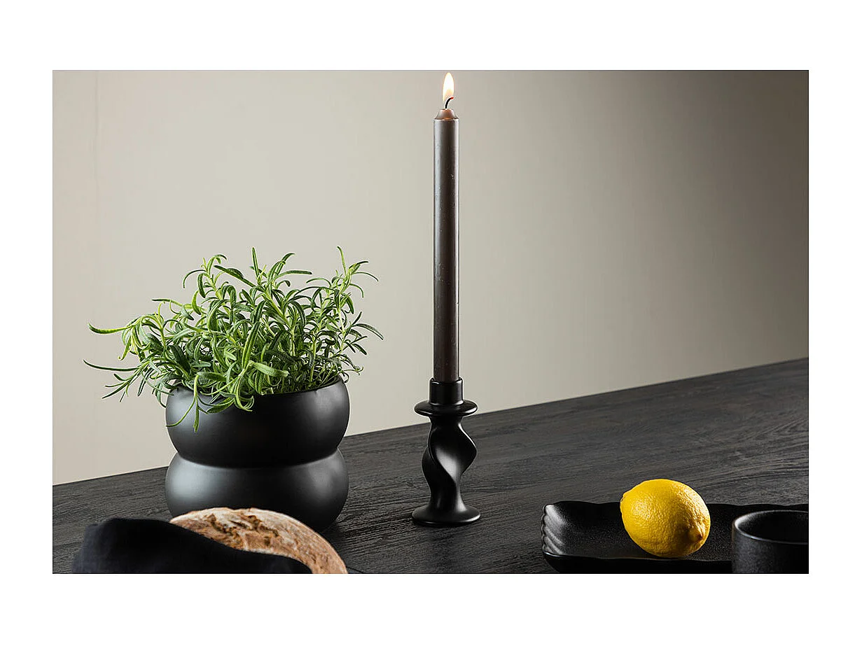 Bougeoir Design en Céramique "Glory" 12cm Noir