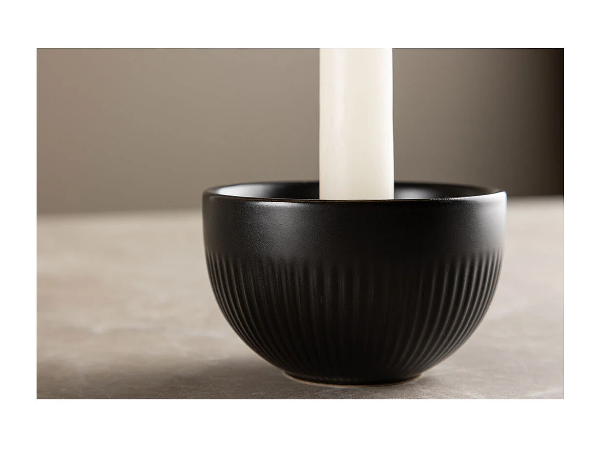 Bougeoir Design en Céramique "Posh" 9cm Noir