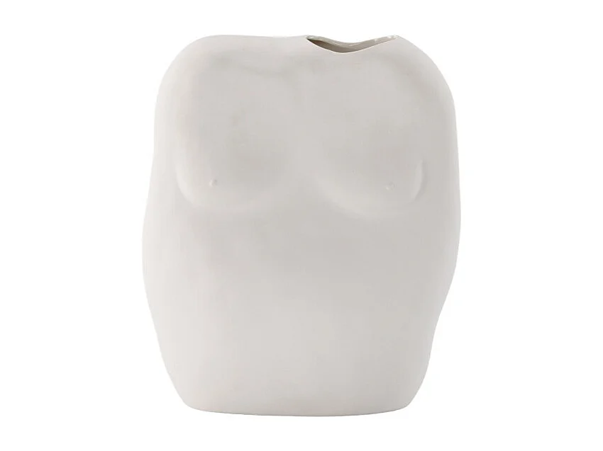 Vase Buste en Céramique "Romie" 28cm Blanc Cassé