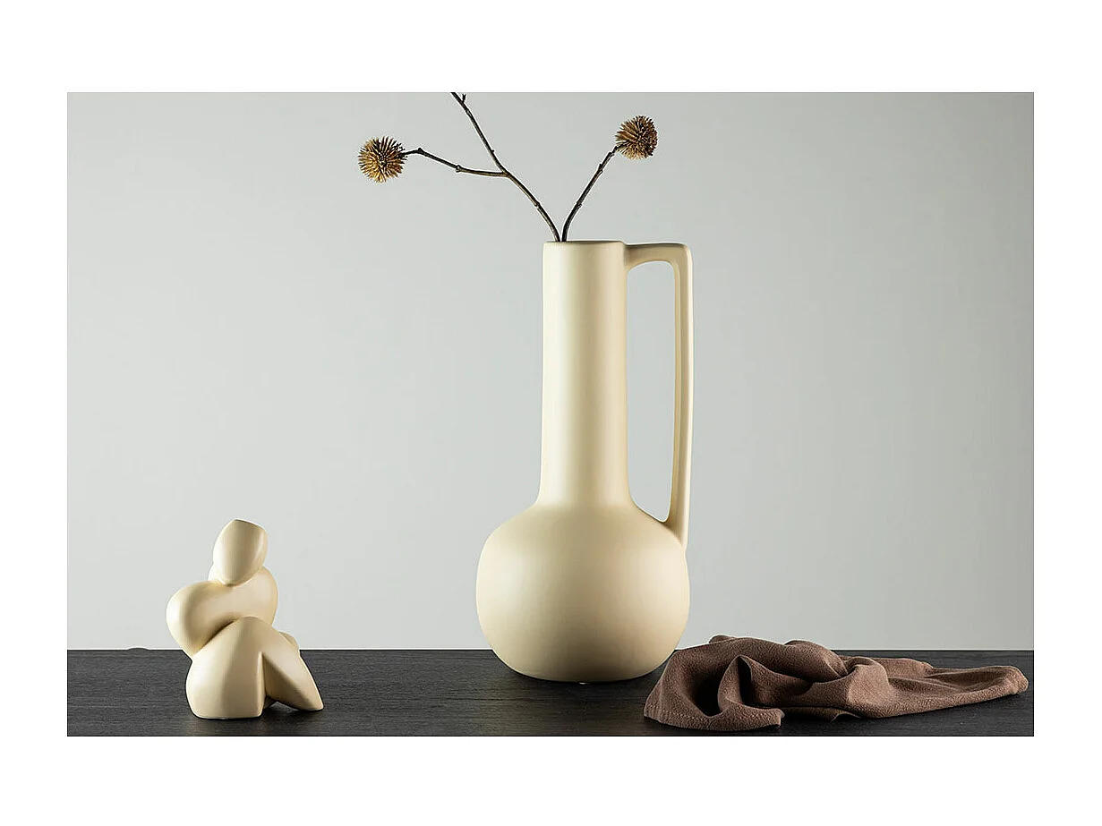 Vase Design en Céramique "Allis" 36cm Jaune