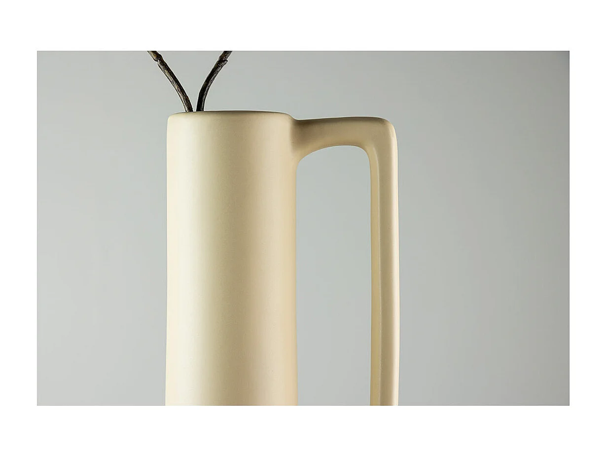 Vase Design en Céramique "Allis" 36cm Jaune