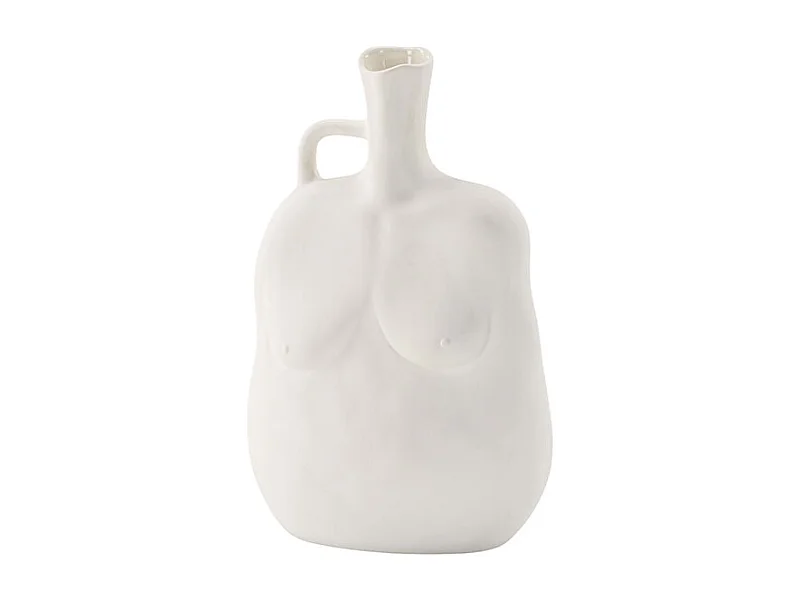 Vase Buste en Céramique "Conta" 25cm Blanc Cassé