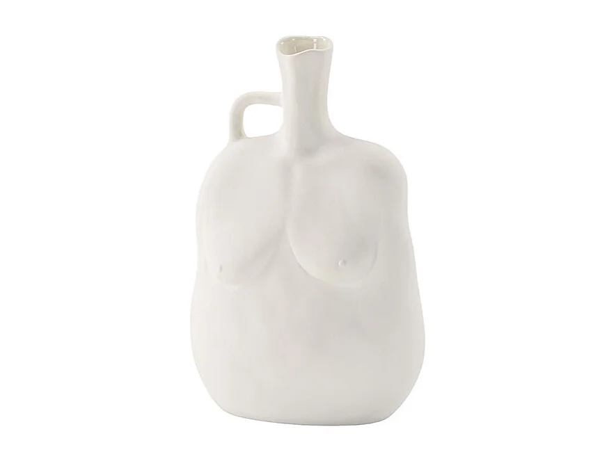 Vase Buste en Céramique "Conta" 25cm Blanc Cassé