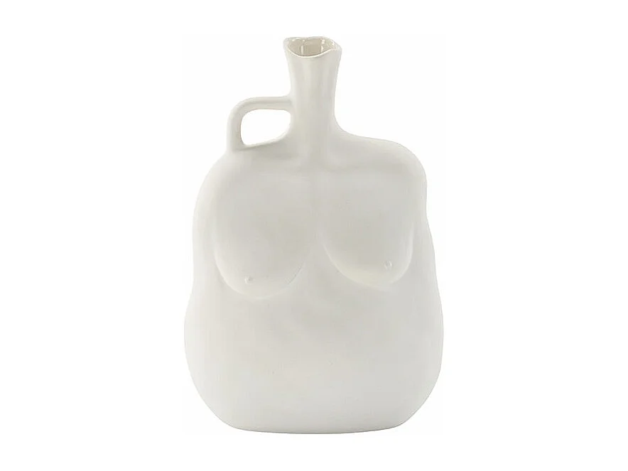 Vase Buste en Céramique "Conta" 25cm Blanc Cassé