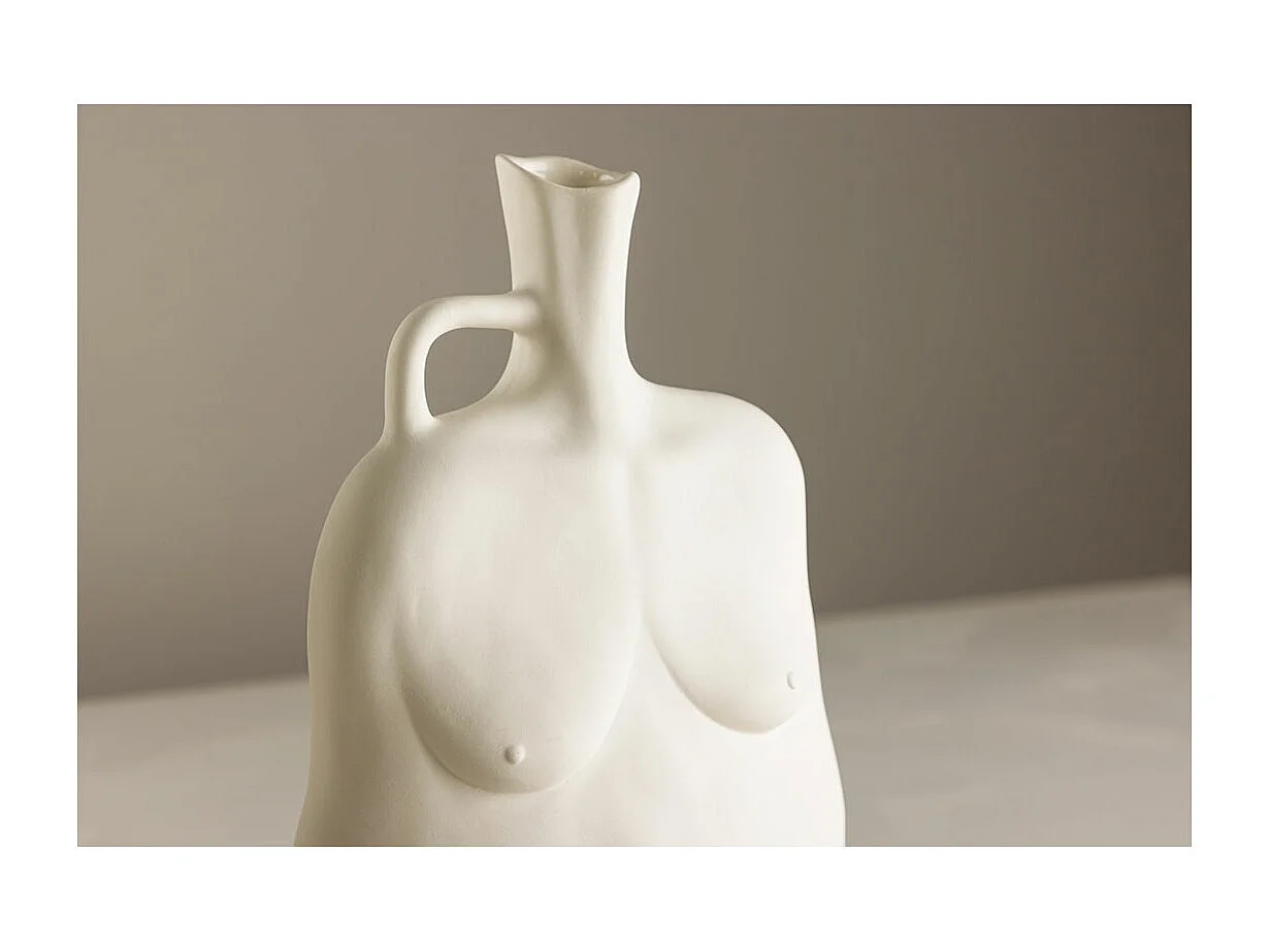 Vase Buste en Céramique "Conta" 25cm Blanc Cassé