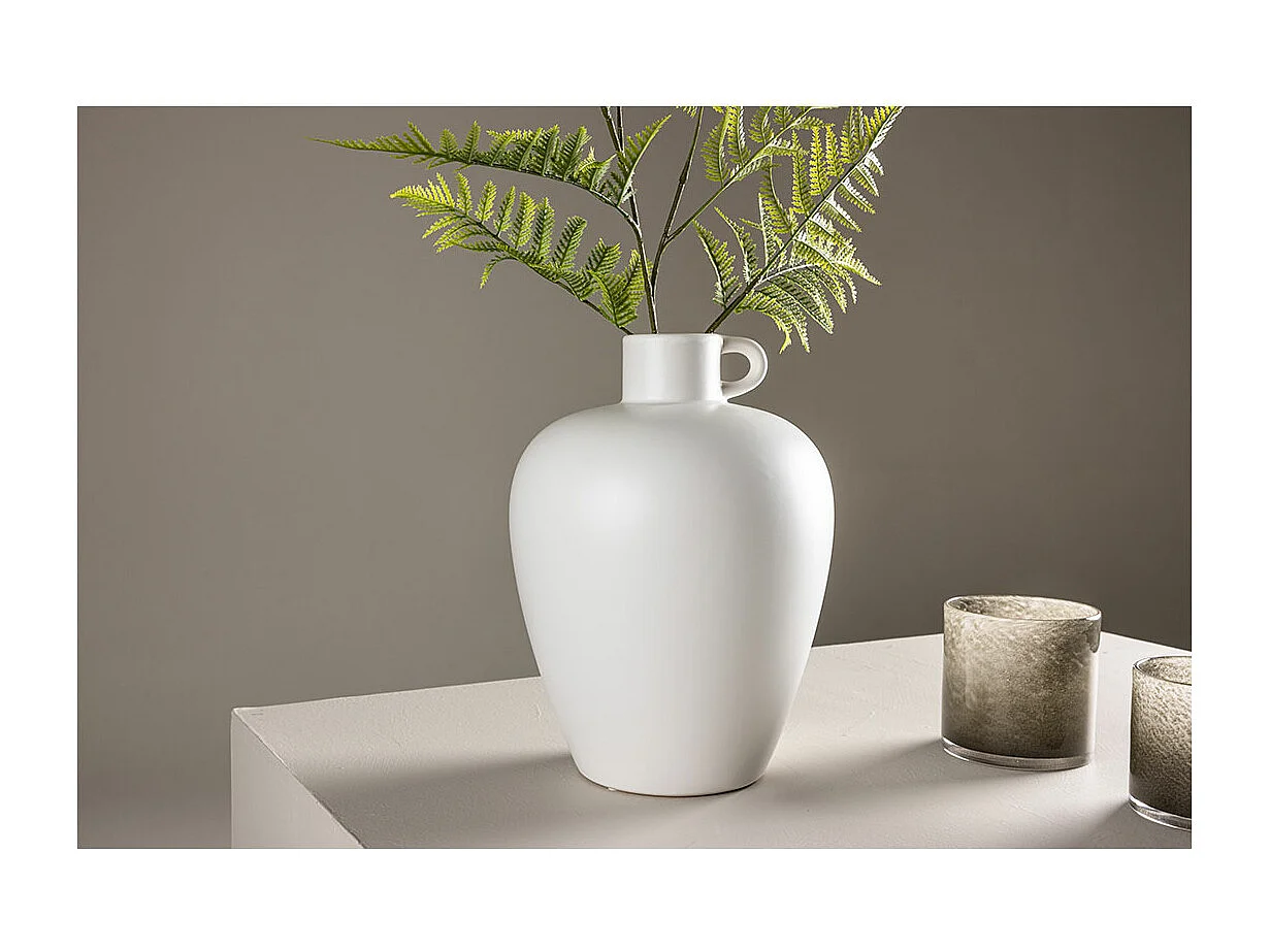 Vase Urne en Céramique "Cent" 33cm Blanc Cassé