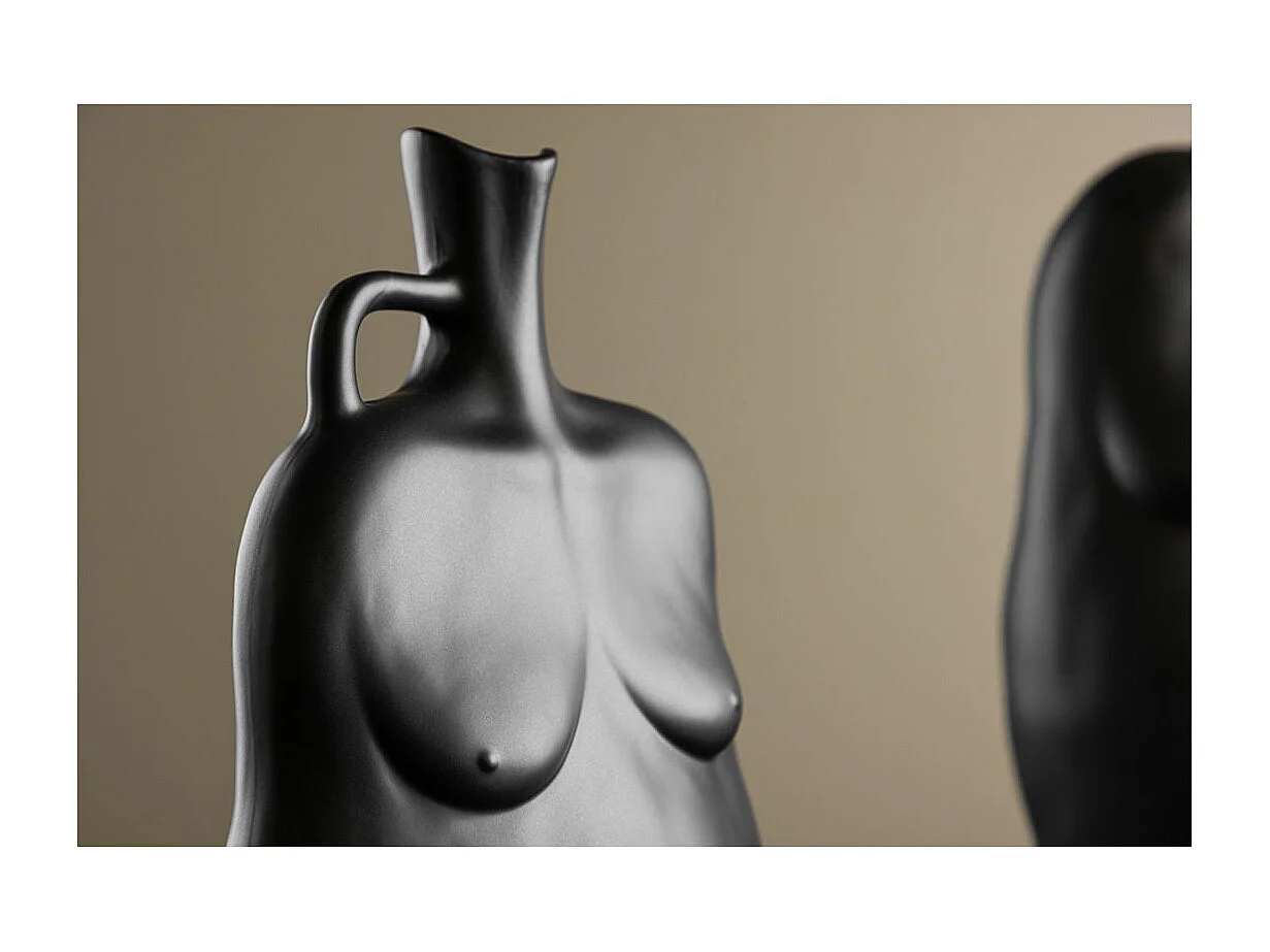 Vase Buste en Céramique "Conta" 25cm Noir