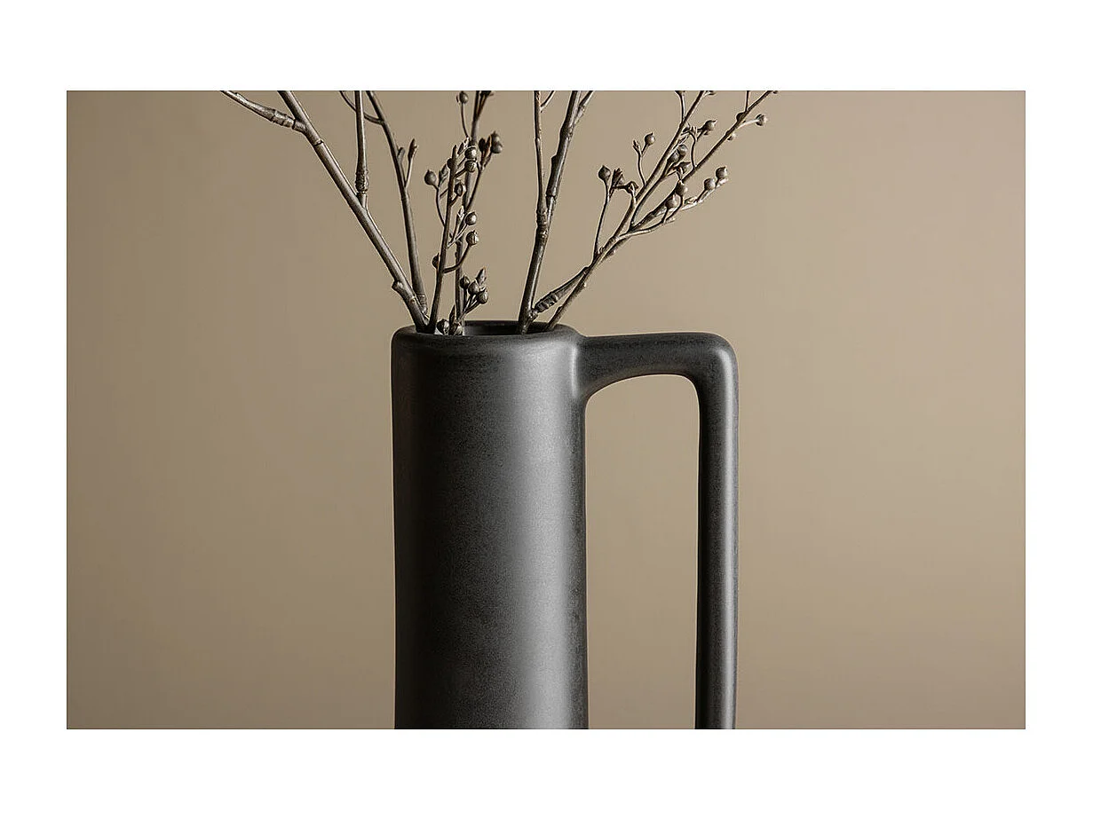 Vase Design en Céramique "Allis" 36cm Noir