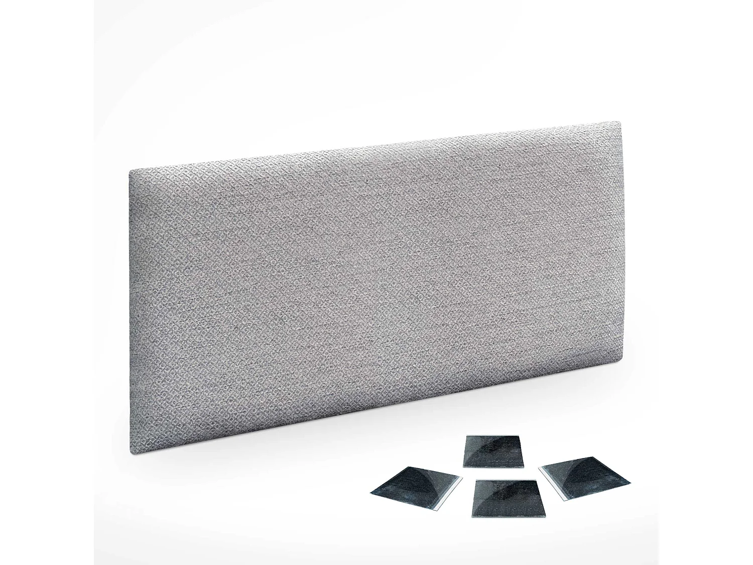 DHOME Ensemble de 1 Panneaux Tapissés en Tissu de Luxe Pack Autoadhésif pour Mur Acoustique Absorbant et Protecteur (Silver Grey, 60x60cm, x1)