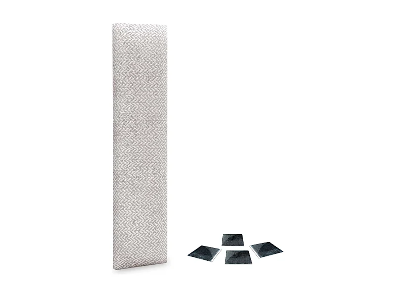 DHOME Ensemble de 1 Panneaux Tapissés en Tissu de Luxe Pack Autoadhésif pour Mur Acoustique Absorbant et Protecteur (Épis beiges, 60x20cm, x1)