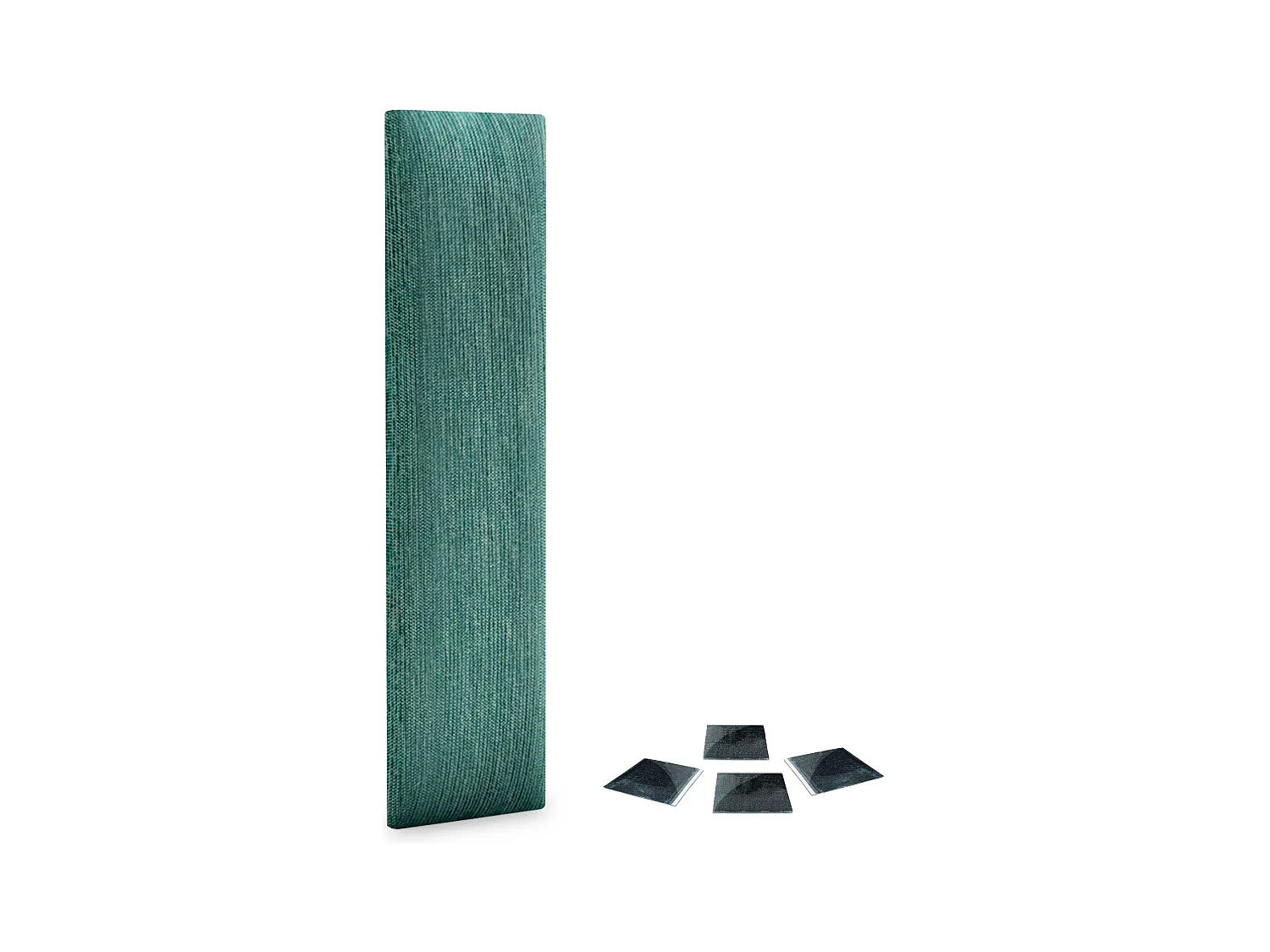 DHOME Ensemble de 1 Panneaux Tapissés en Tissu de Luxe Pack Autoadhésif pour Mur Acoustique Absorbant et Protecteur (Lineal Green, 60x20cm, x1)