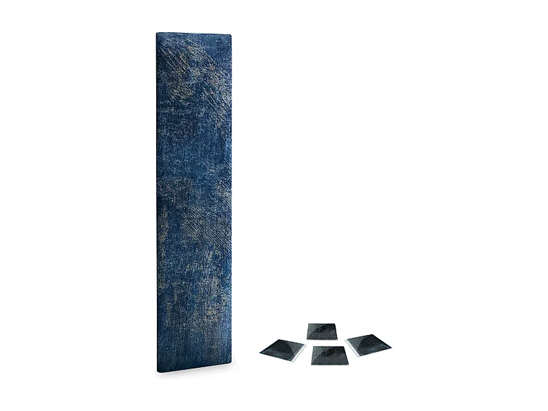 DHOME Ensemble de 1 Panneaux Tapissés en Tissu de Luxe Pack Autoadhésif pour Mur Acoustique Absorbant et Protecteur (Luxurious Blue, 60x20cm, x1)