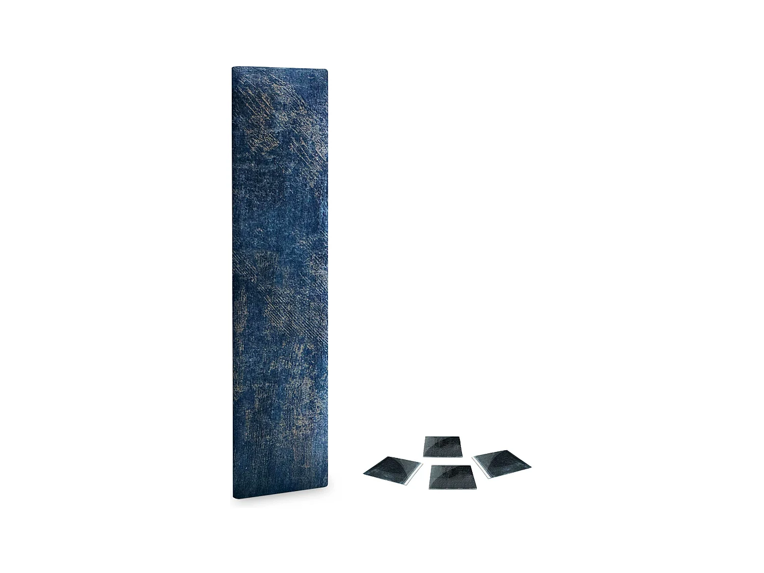 DHOME Set di 1 Pannelli Imbottiti in Tessuto di Lusso Pacchetto Autoadesivo per Pareti Assorbente Acustico e Protettivo (Luxurious Blue, 60x20cm, x1)