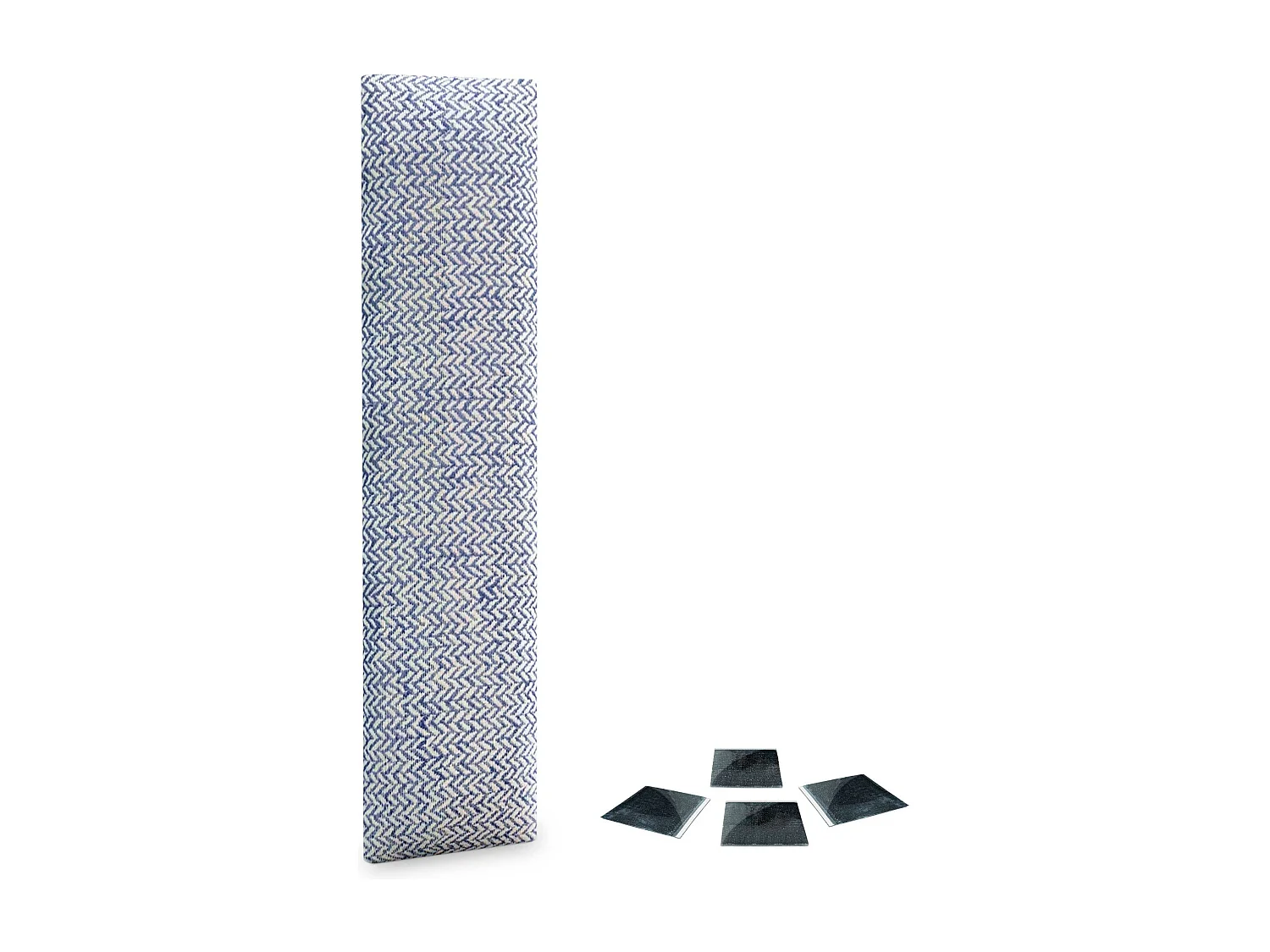 DHOME Set van 1 Luxe Stoffen Zelfklevend Gestoffeerd Paneel voor Muur, Geluidsabsorberend en Beschermend (Aren Blauw, 60x20cm, x1)