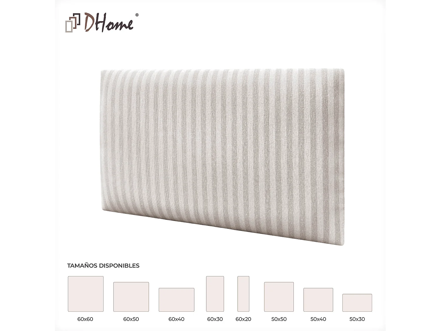 DHOME Exclusieve Gestoffeerde Panelen Luxury Edition Zelfklevend voor MuurGeluidsabsorberend Stootbescherming (Cream, 50x40cm)