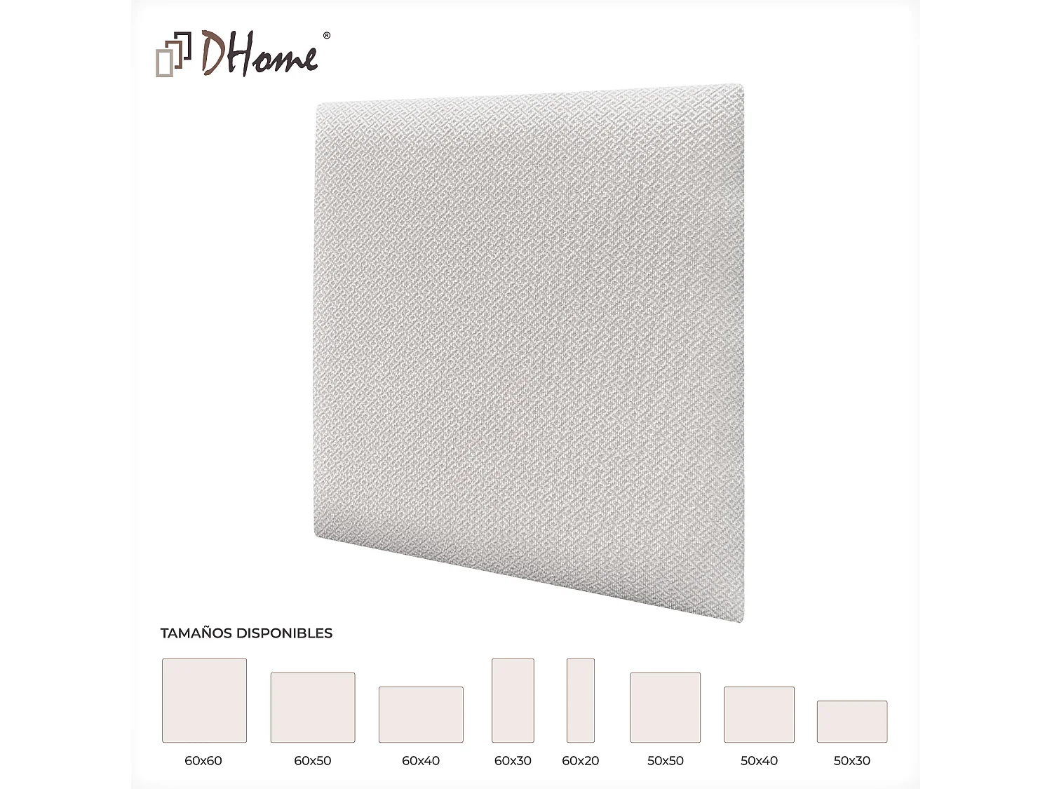 DHOME Panneaux Tapissés Exclusifs Série Luxury Edition Autoadhésifs pour Mur Acoustiques Absorbants Protection Chocs (Silver Nacar, 50x50cm)