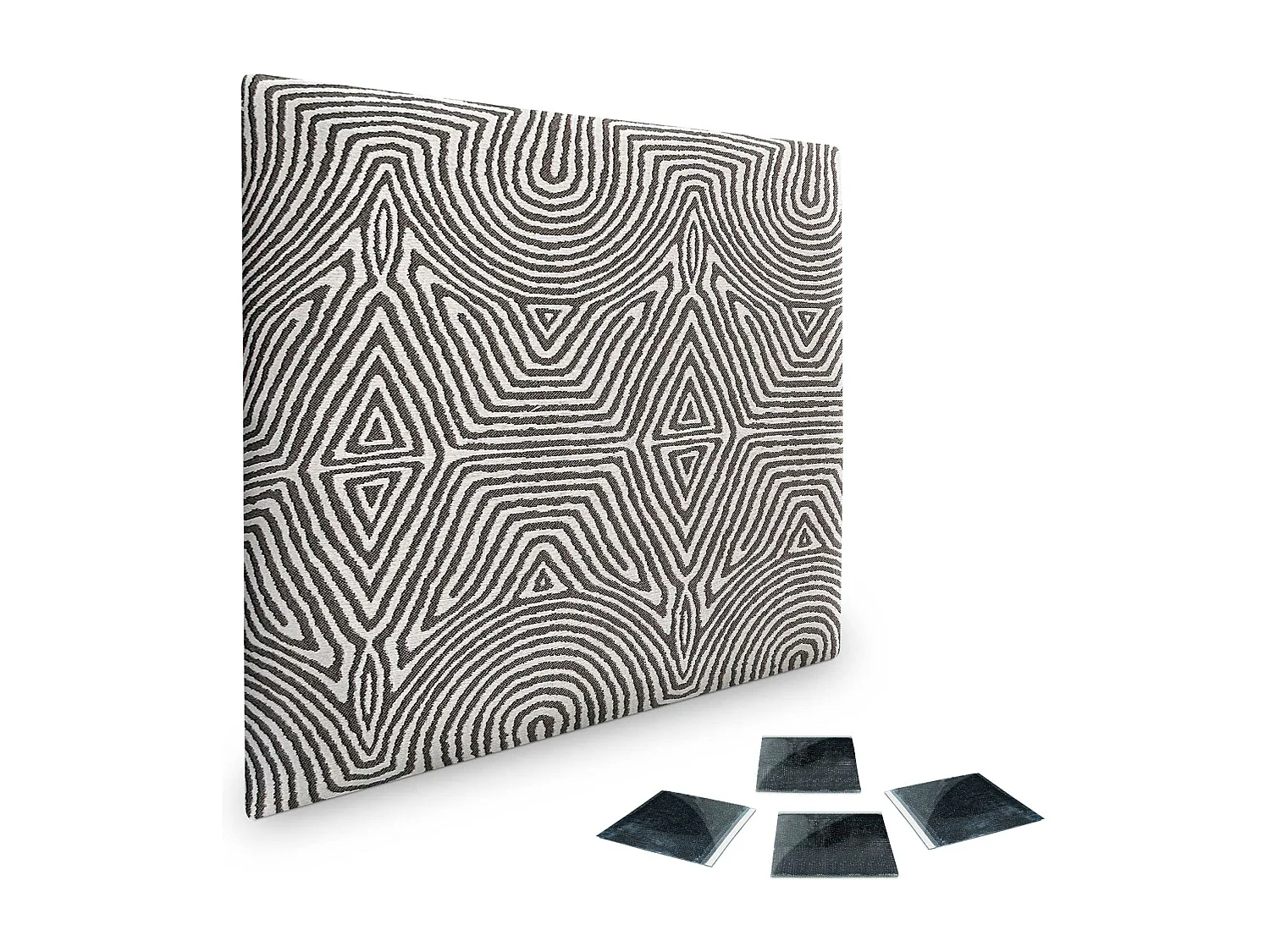 DHOME Set di 1 Pannelli Imbottiti in Tessuto di Lusso Pacchetto Autoadesivo per Pareti Assorbente Acustico e Protettivo (Tribal, 50x30cm, x1)