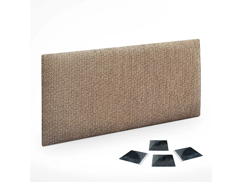 DHOME Ensemble de 1 Panneaux Tapissés en Tissu de Luxe Pack Autoadhésif pour Mur Acoustique Absorbant et Protecteur (Golden Wood, 50x50cm, x1)