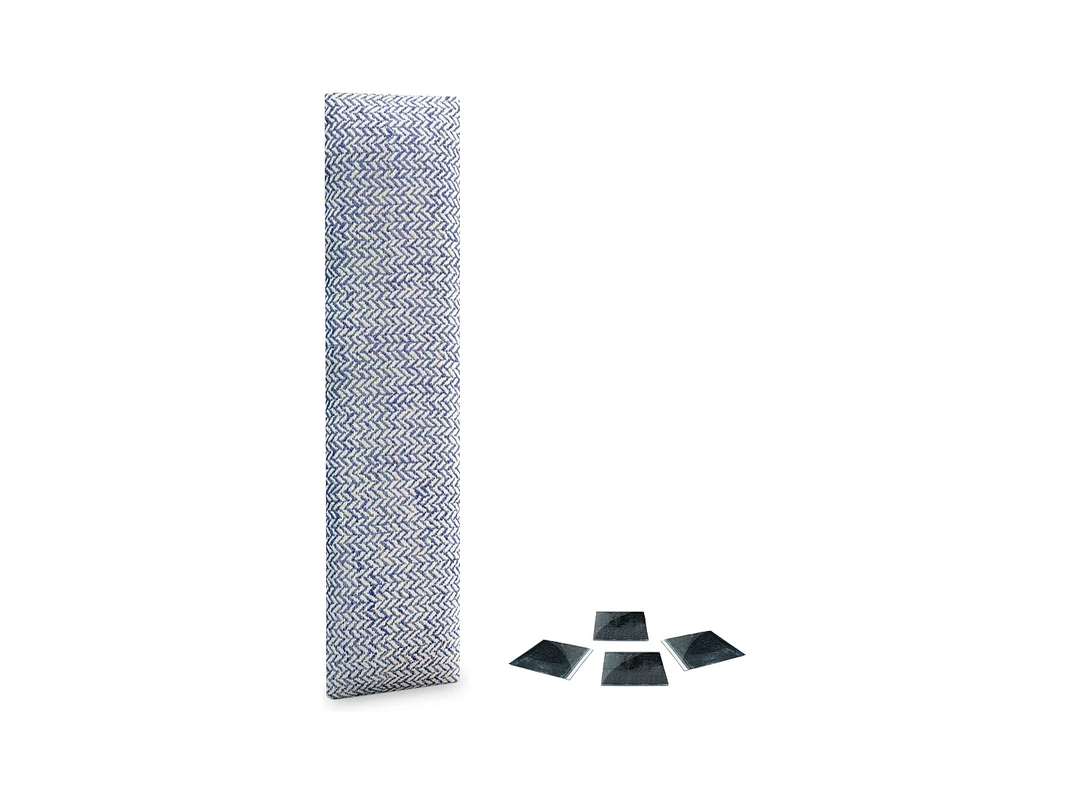 DHOME Ensemble de 1 Panneaux Tapissés en Tissu de Luxe Pack Autoadhésif pour Mur Acoustique Absorbant et Protecteur (Épis bleus, 60x30cm, x1)