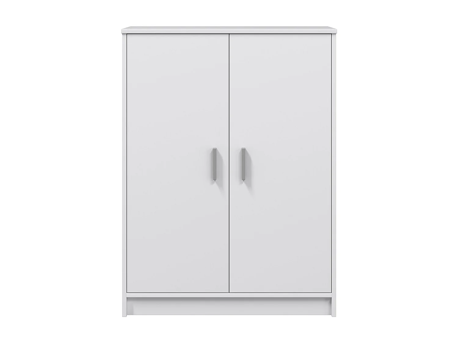 Armoire à Chaussures avec 2 portes coloris blanc - hauteur 101 x profondeur 36 x largeur 75 cm