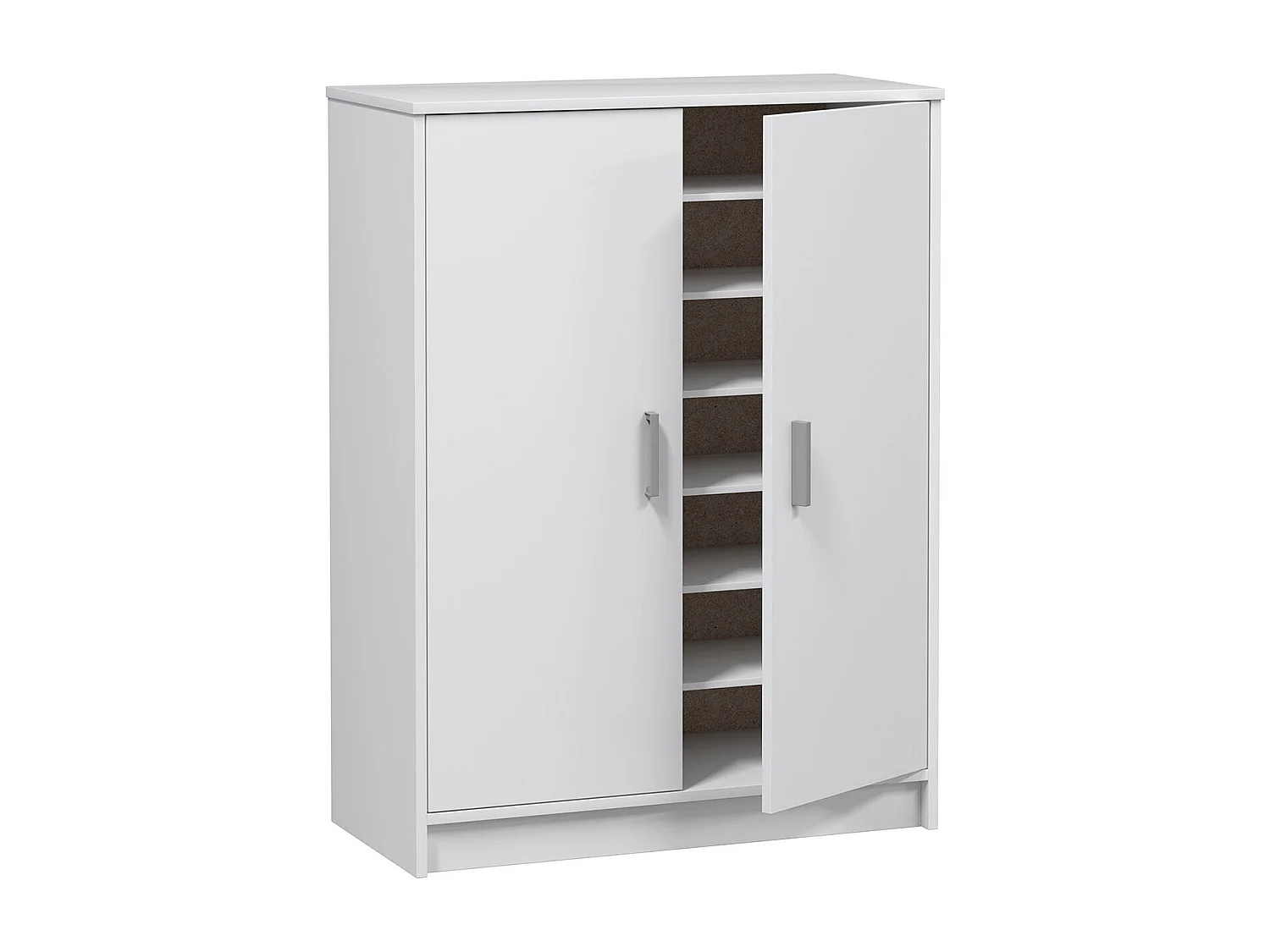 Armoire à Chaussures avec 2 portes coloris blanc - hauteur 101 x profondeur 36 x largeur 75 cm