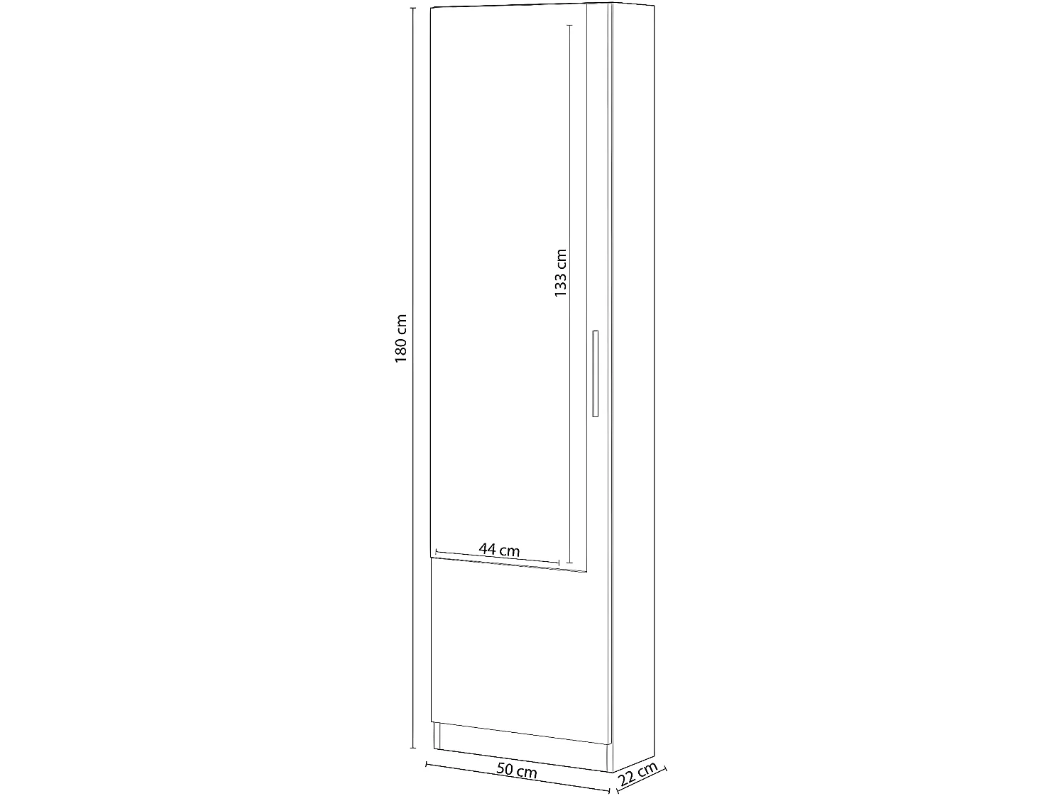 Étagère à chaussures avec miroir d'entrée coloris chêne canadien - Hauteur 180 x Longueur 50 x Profondeur 22 cm