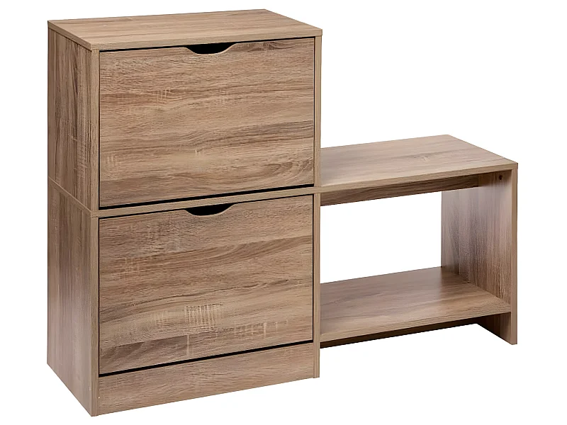 Meuble à chaussures en bois coloris naturel - L.100 x l.32 x H.80 cm