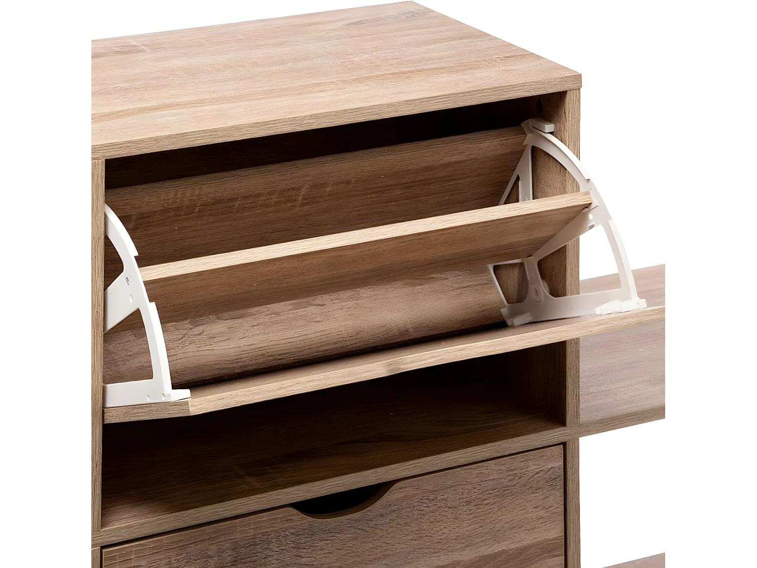 Meuble à chaussures en bois coloris naturel - L.100 x l.32 x H.80 cm