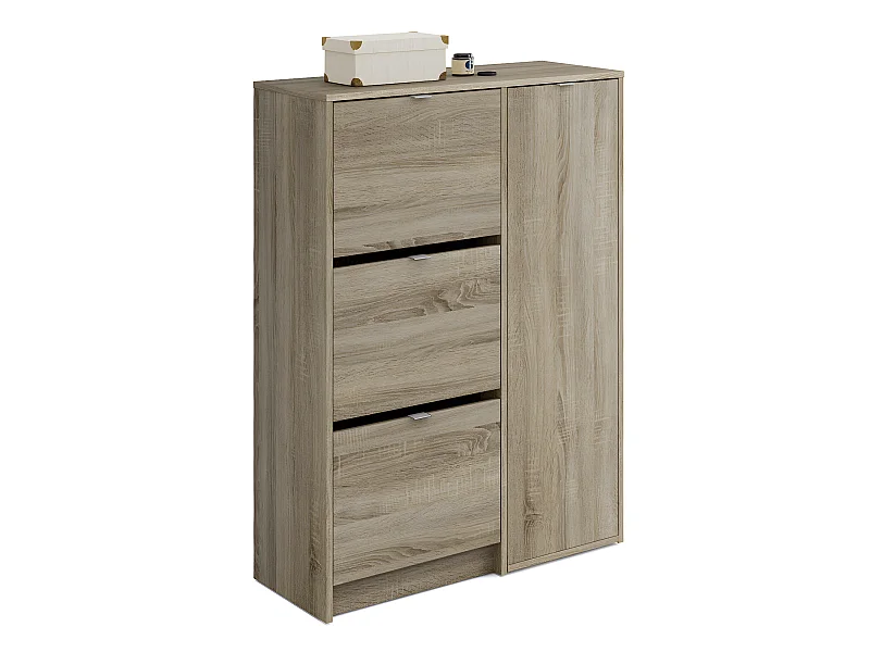 Meuble à chaussures coloris Cambrian - Hauteur 122 x Longueur 85 x Profondeur 37 cm