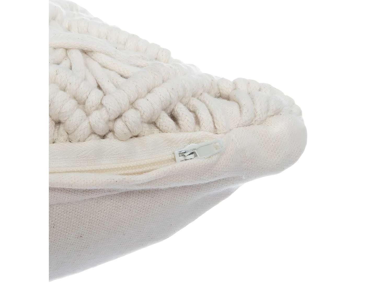 Lot de 2 Coussins macramé en coton - L. 40 x l. 40 cm