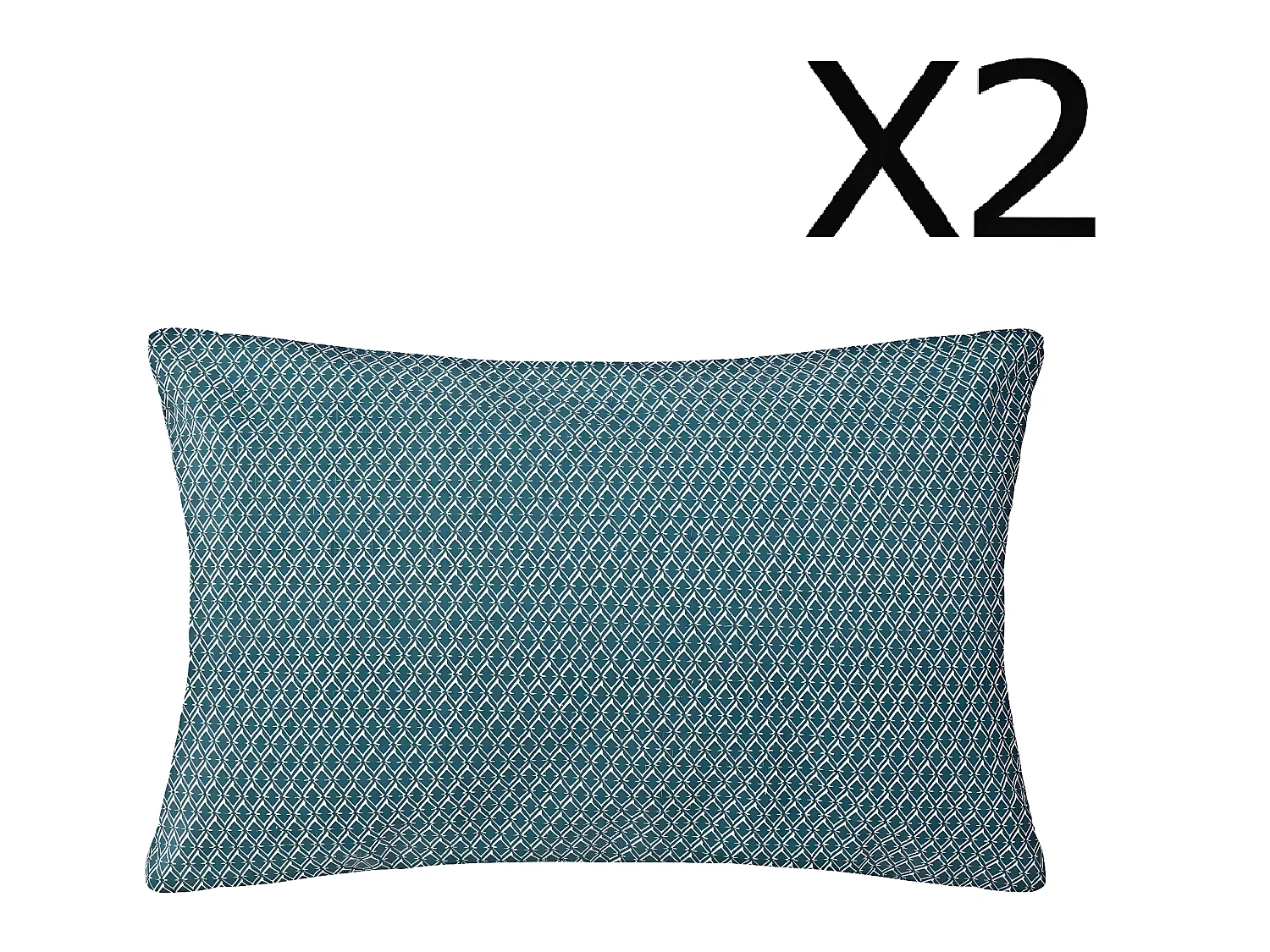 Lot de 2 Coussins bleu canard déhoussable - 30 x 50 cm