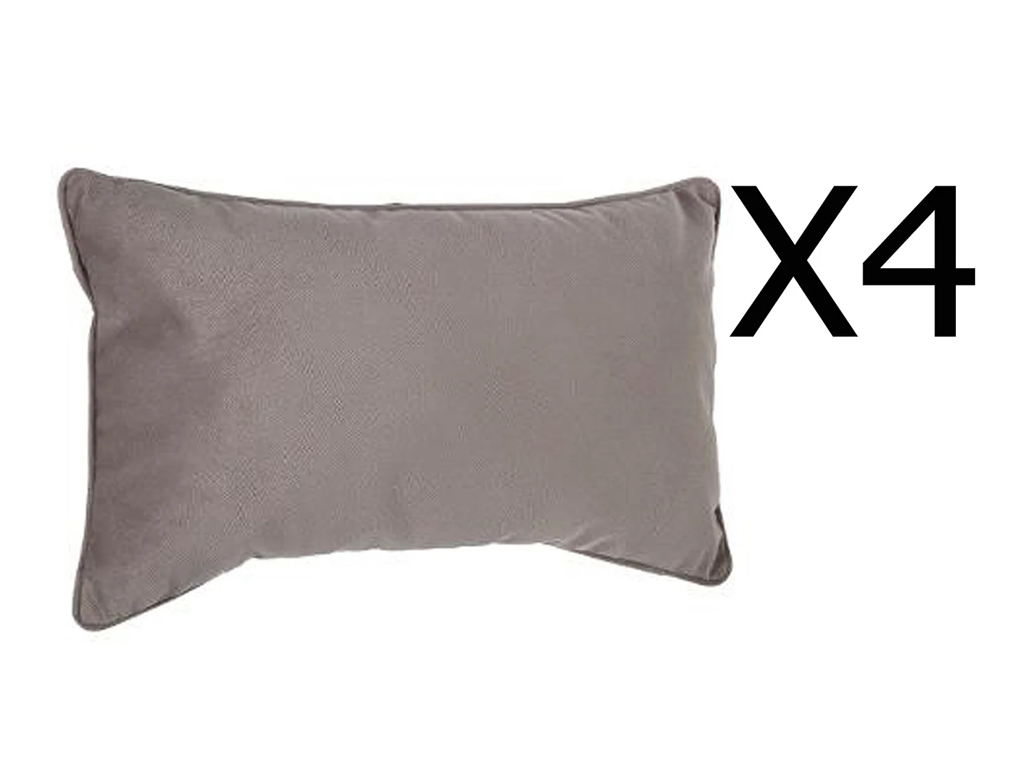 Lot de 4 coussins rectangulaires 100% polyester coloris taupe - Dim : L.50 x l.30 cm