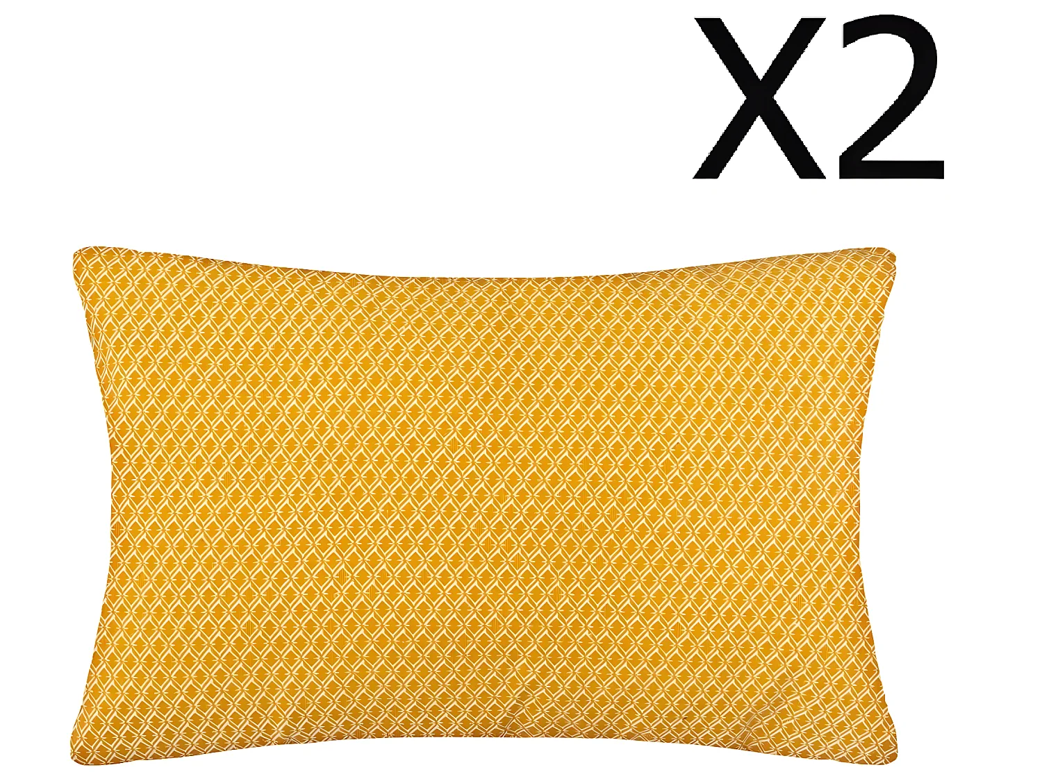 Lot de 2 Coussins ocre déhoussable - 30 x 50 cm
