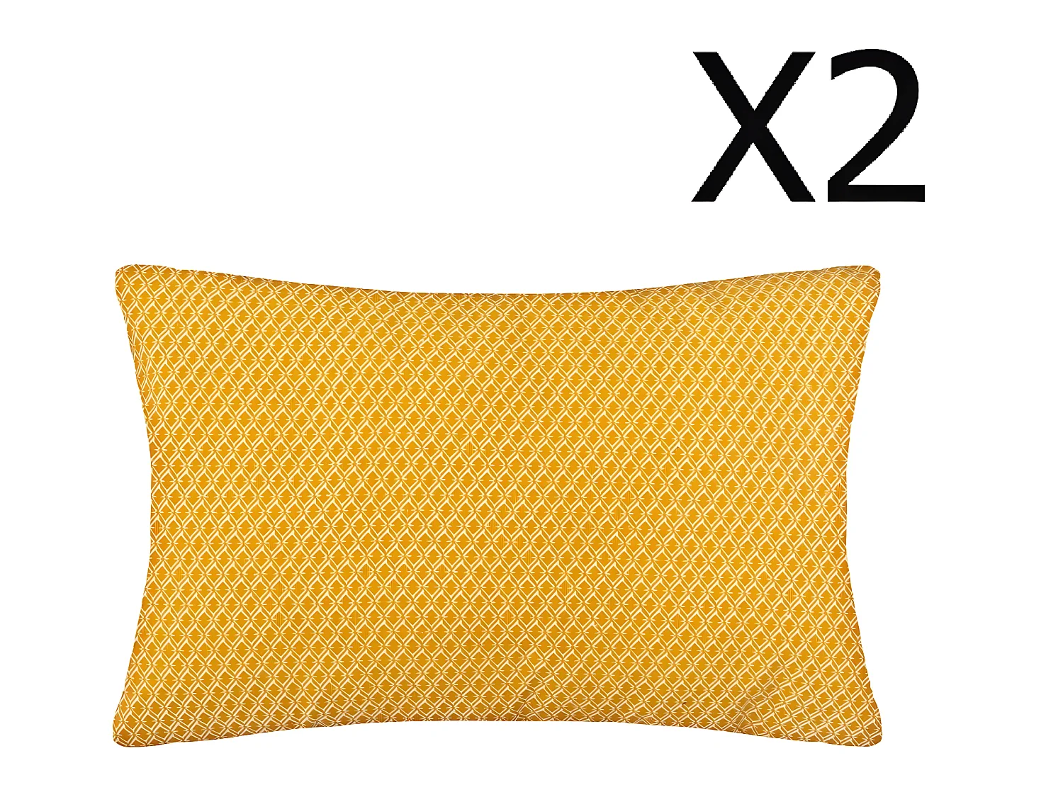 Lot de 2 Coussins ocre déhoussable - 30 x 50 cm