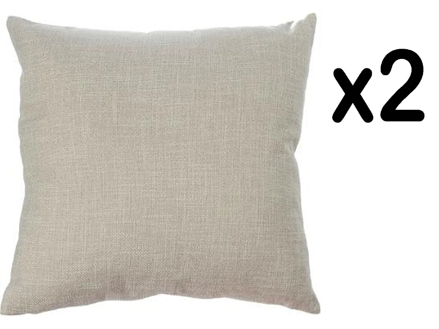 Lot de 2 coussins carrés en Polyester coloris beige - Dim : L40 x l40 cm