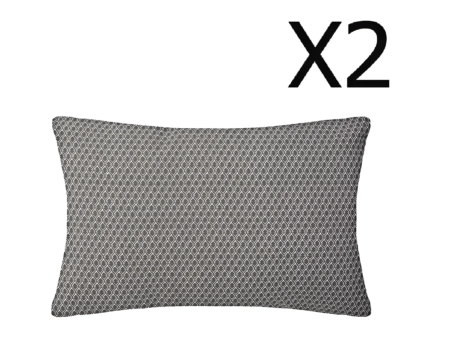 Lot de 2 Coussins gris déhoussable - 30 x 50 cm