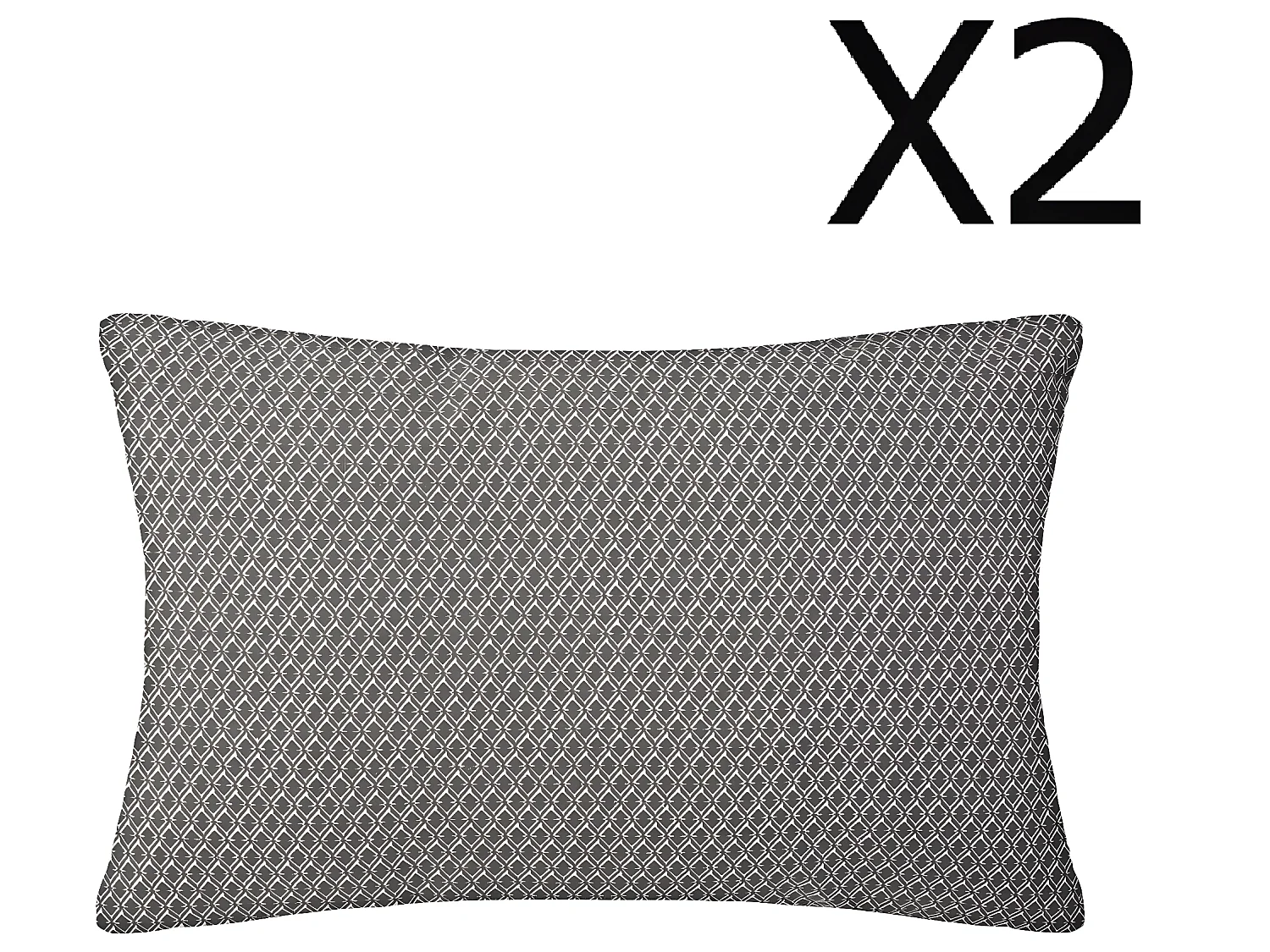 Lot de 2 Coussins gris déhoussable - 30 x 50 cm