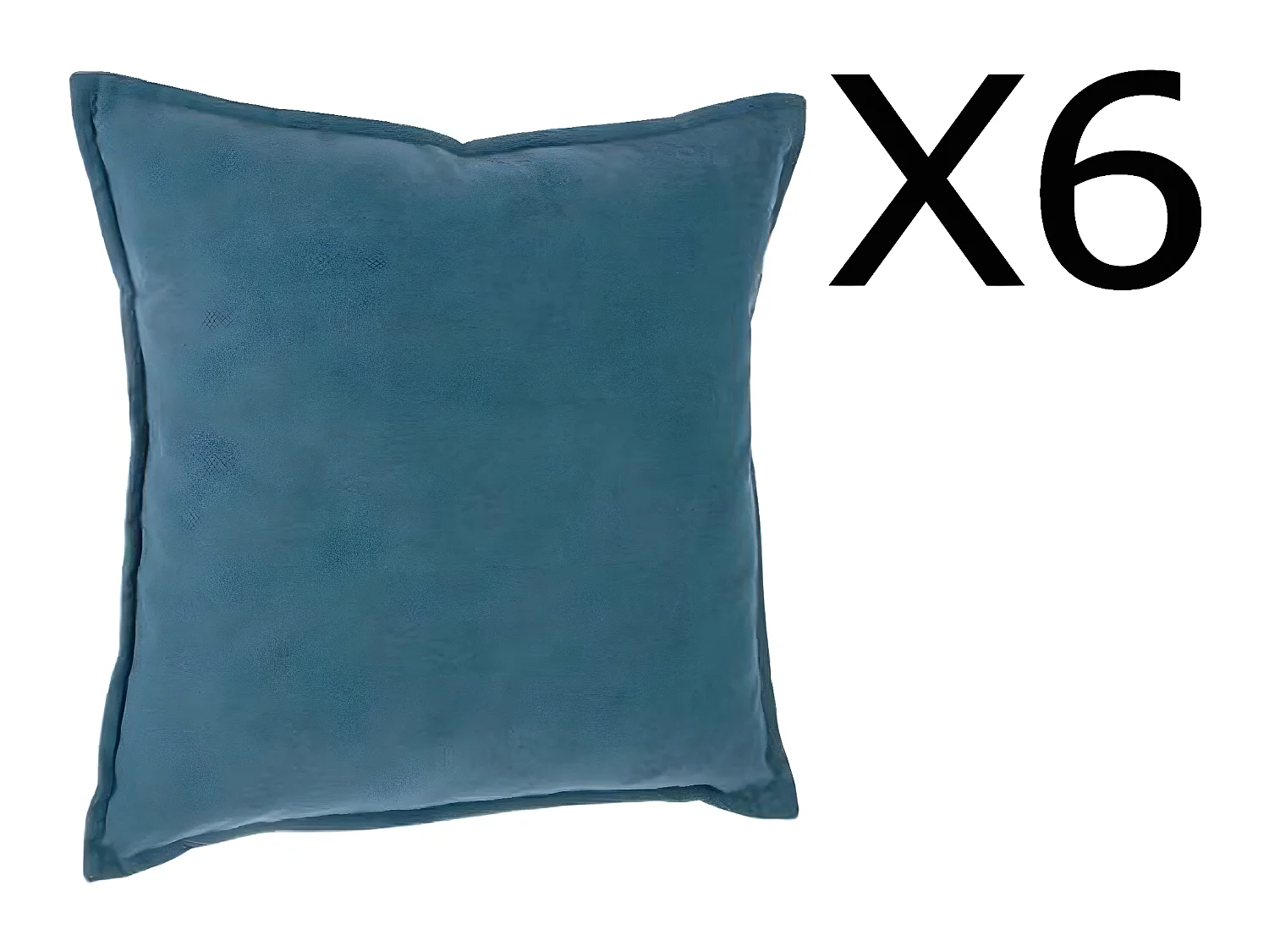 Lot de 6 coussins en polyester coloris bleu orage - Dim : L.45 x l.45 cm
